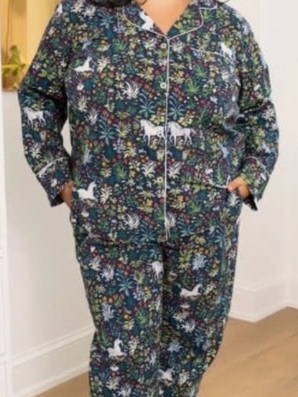 Printfresh Navy Unicorn’s Garden  Pajama Set
